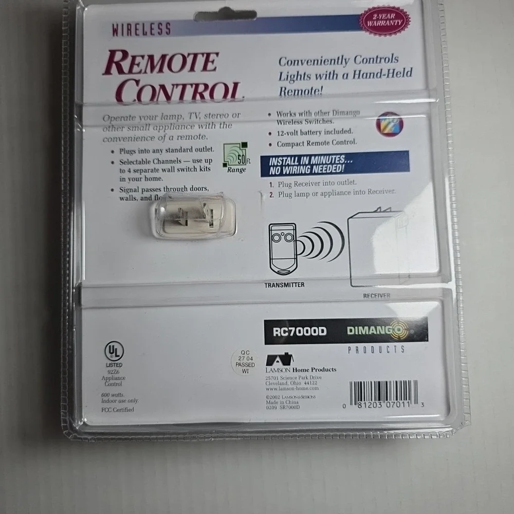 DIMANGO Wireless Remote ON OFF Control 50' Range RC7000D - Lamp Christmas Lights